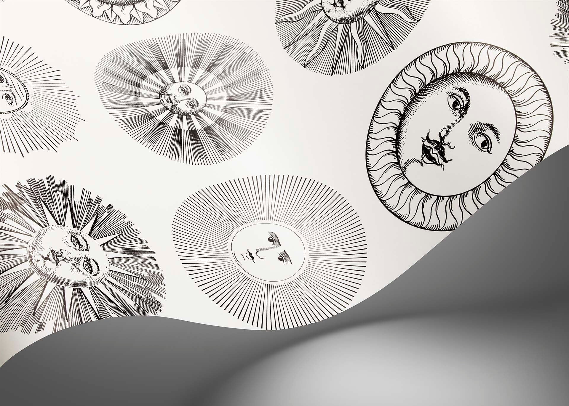 Tissu Fornasetti Soli E Lune – 2 Mètres – Coton Blanc – Neuf